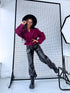 "BURGUNDY SPRITZ" - suede-like jacket
